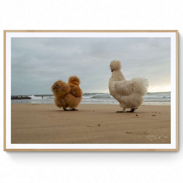 Chicks on the beach (2)-Matte Framed Print
