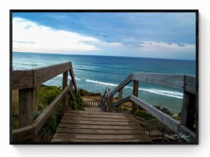 Step onto the beach - Ocean Grove-Framed Print