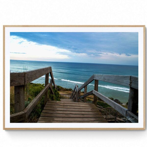 Step onto the beach - Ocean Grove-Matte Framed Print-
