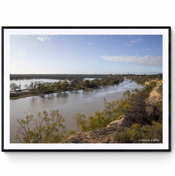 Murray River Cliff Top View-Matte Framed Print-